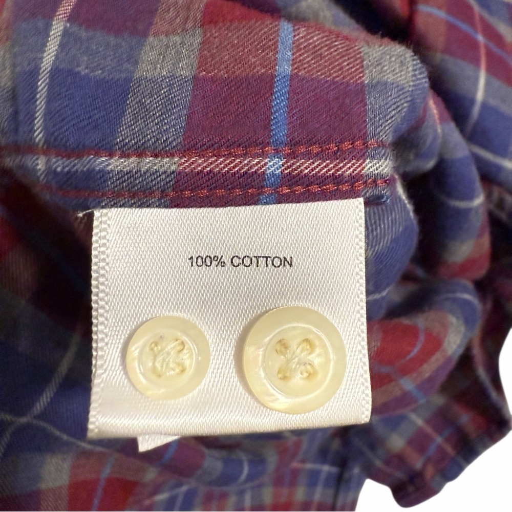PETER MILLAR ✘ Autumn Soft Beaumont Cotton Sport Button Shirt Red Blue Plaid XL - Picture 11 of 13